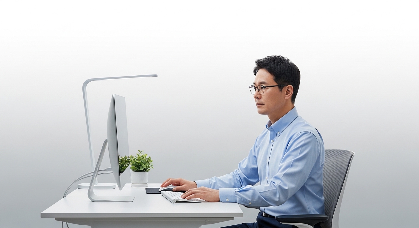 잦은 야근과 장시간 모니터 업무로 연차 휴가가 부족한 30대 직장인들이 회복 속도가 우수한 스마일라식을 선호하는 직장인 라이프스타일 묘사